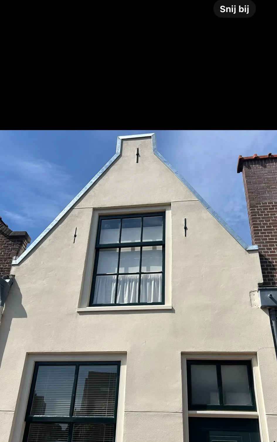 Topgevel, zinken afdeklijsten